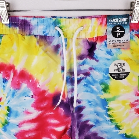 360 Surf Mens Beach Short Tie Dye Surf Made w/ Recycled Polyester Choose Size - Picture 2 of 10